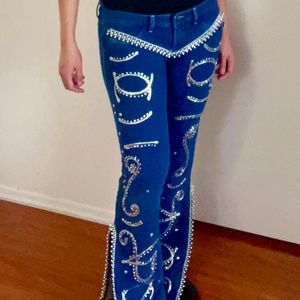 Shauna Stein Beverly Hills Sparkly Denim Pants for Womens